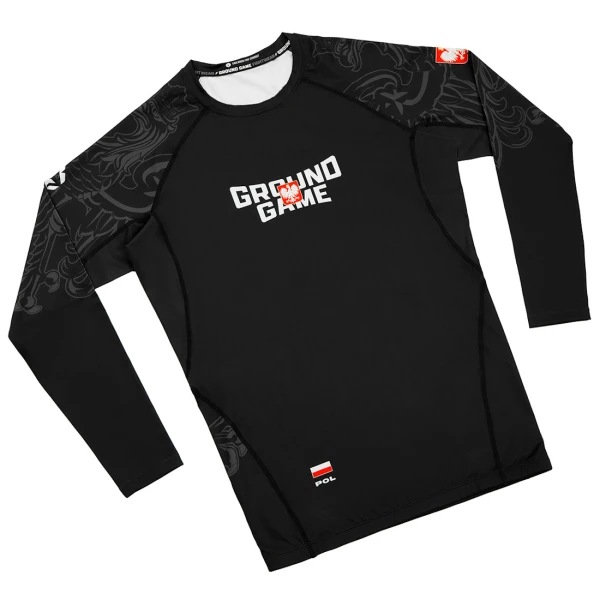 GROUND GAME Rashguard MMA Polska 3.0 Czarny Długi Rękaw