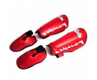 FAIRTEX Ochraniacze Piszczeli SP7 Twister Czerwone (odpinana stopa)