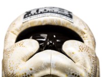 TOP KING Kask Bokserski Sparingowy Snake Skin Jasnozłoty
