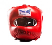 TWINS Kask Bokserski z Osłoną Nosa i Brody HGL-10 Czerwony