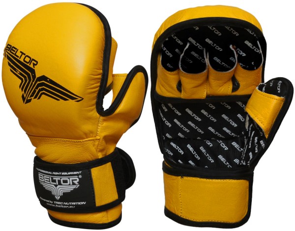 BELTOR Rękawice MMA / Krav Maga Sparingowe Training Żółte