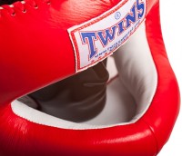 TWINS Kask Bokserski z Osłoną Nosa i Brody HGL-10 Czerwony