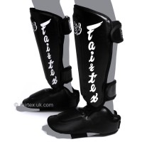 FAIRTEX Ochraniacze Piszczeli SP7 Twister Czarne (odpinana stopa)