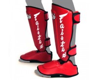 FAIRTEX Ochraniacze Piszczeli SP7 Twister Czerwone (odpinana stopa)