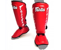 FAIRTEX Ochraniacze Piszczeli SP7 Twister Czerwone (odpinana stopa)