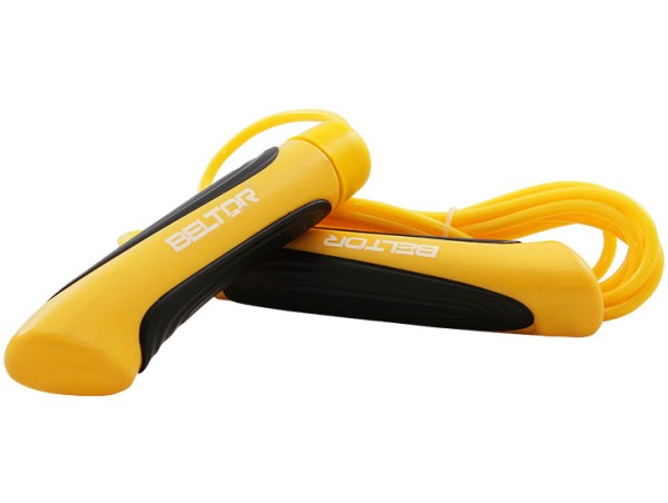 BELTOR Skakanka z Linką z Tworzywa PVC na Łożyskach (Żółta Linka)