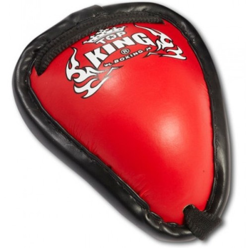 TOP KING Suspensor Ochraniacz Krocza Muay Thai Metalowy Czerwony
