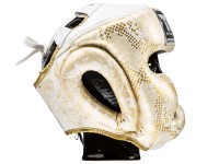 TOP KING Kask Bokserski Sparingowy Snake Skin Jasnozłoty
