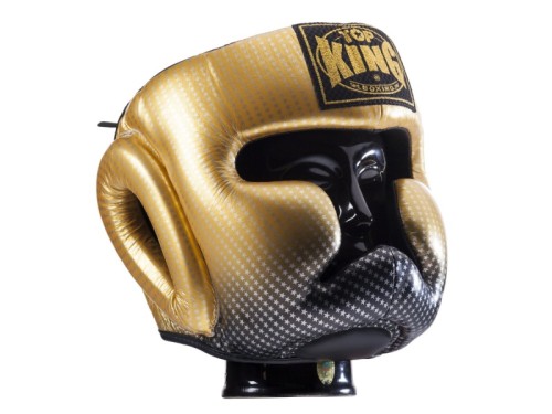 TOP KING Kask Bokserski Sparingowy Super Star Złoty