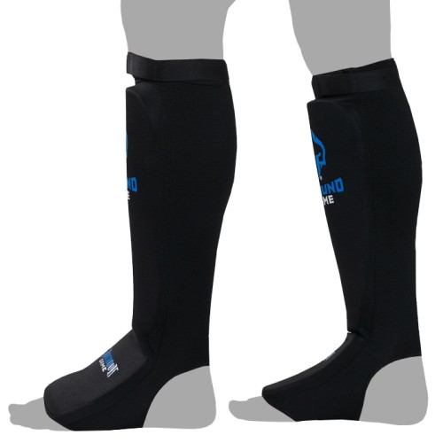 GROUND GAME Ochraniacze Piszczeli i Stopy Elastyczne z Rzepem Czarne