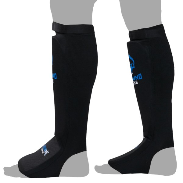 GROUND GAME Ochraniacze Piszczeli i Stopy Elastyczne z Rzepem Czarne