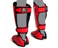 FAIRTEX Ochraniacze Piszczeli SP7 Twister Czerwone (odpinana stopa)
