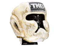 TOP KING Kask Bokserski Sparingowy Snake Skin Jasnozłoty