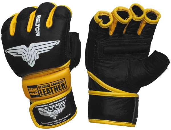 BELTOR Rękawice MMA Combat Czarno-Żółte