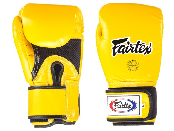 FAIRTEX Rękawice Bokserskie BGV1-B Żółte z Siateczką