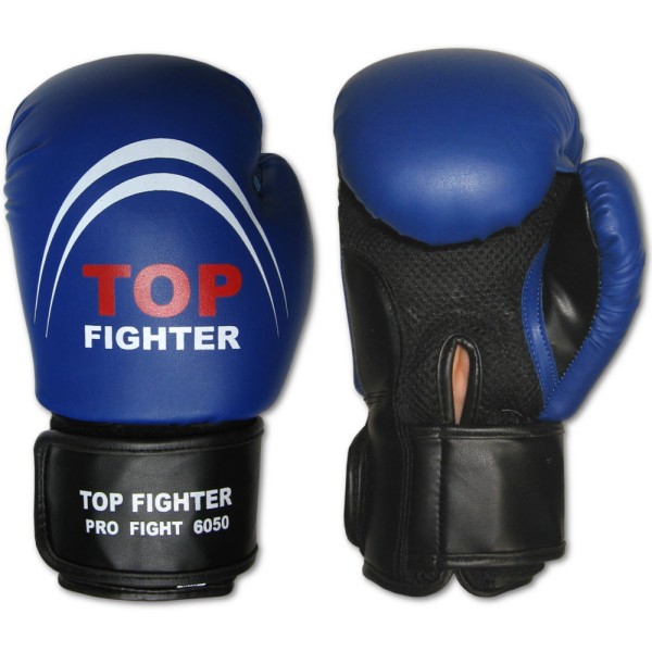 TOP FIGHTER Rękawice Bokserskie Wentylowane Niebieskie