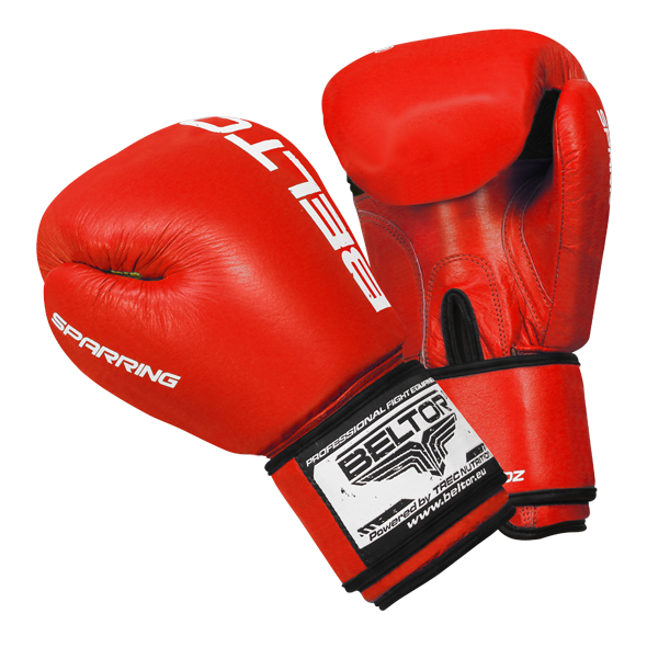 BELTOR Rękawice Bokserskie Sparring Czerwone